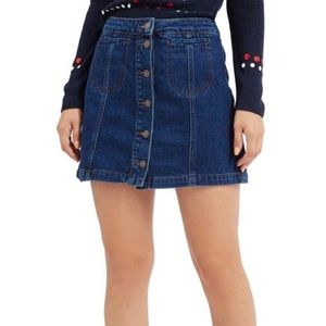 TOP SHOP MOTO Denim Button Front Skirt